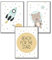 4Good Bilder Kinderzimmer Modern Nordic Moon Stars Sun Sonne mond Sterne Bilder Set Jungen mädchen babyzimmer (Galaxy Blau A4)