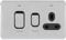 Schneider Electric GGBL4001BPC Lisse Screwless Deco, Switched Cooker Control Unit, Double Pole, Neon Indicator, Polished Chrome with Black Insert, 13 A Single Power Socket, D45 A