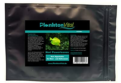 PlanktonVital Nori Powerleave Nori-Algenblätter Seaweed Meerwassser Algenfutter Fischfutter Nori Algen 10 Blätter (10)
