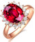 Bishilin Damen Ring Gold 750 Sonnenblume mit Groß Oval Turmaline 3ct Eheringe Rosegold Verlobungsring mit Diamant Große 54 (17.2)