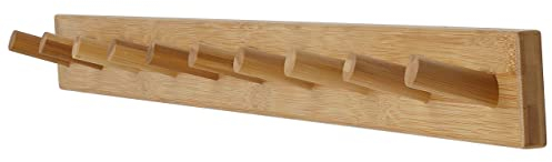 Dseap Coat Rack Wall Mounted, 97cm Long, with 10 Peg Hooks, Shaker Style Coat Hook Hanger for Hanging Coats Towels Hats Clothes Clothing, Natural