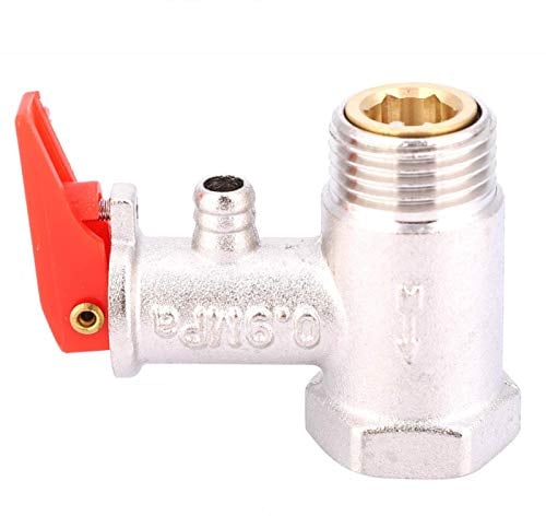 CHENGGONG Valvola di sicurezza per scaldabagno, G1/2in, 0,9 MPa, 45 x 60 mm, 100 °C, ottone, valvola di ritegno, controllare la valvola di sicurezza per una lavorazione eccellente