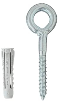 BATIFIX Ringschraube mit Holzgewinde für Gerüstverankerung | inkl. Dübel | Gerüstöse Ösenschraube Augenschraube (25, 12 x 190 mm)