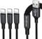 GELRHONR Cable multi USB C 3A, Conector de cable de fuente de alimentación rápido trenzado de nailon 3 en 1 con adaptador de 3 puertos tipo C, compatible con tabletas-4FT-1.25M