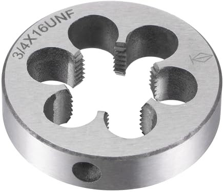 sourcing map Terraja, Terrajas de Roscar Métricas 3/4-16 UNF, Terraja Redonda 45mm Diámetro Exterior, Troquel para Roscar de Aleación de Acero