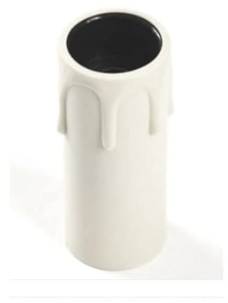 PZ 5 Portalampade Portalampada Finta Candela Anticata in Plastica Attacco E14 per Luce Lampadari .Altezza 65 m.(Bianco)