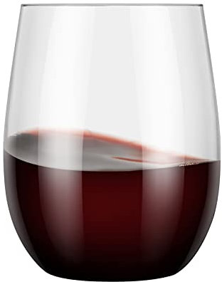 Dannke 48 Weingläser ohne Stiel, Kunststoff, 340 ml, transparent, Kunststoff-Weingläser für Partys, Einweg-Partybecher, Einweg-Weingläser, Kunststoff-Weingläser, Weingläser, Einweg-Weinbecher