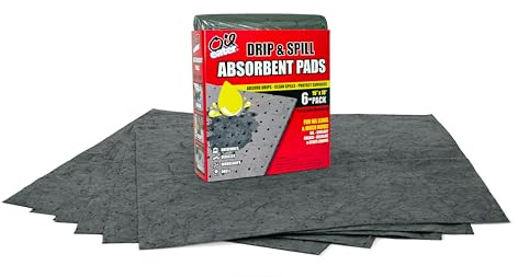 Oil Eater Drip & Spill - Almohadillas universales para líquidos de Grasa de Aceite, Coche, Motocicleta y Herramientas, Paquete de 6