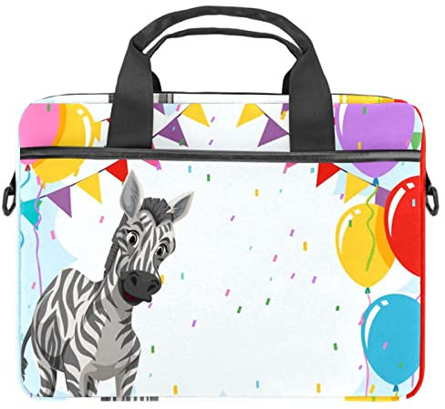 Zebra on Party Bolsa de mensajero de hombro para portátil 13 13.3 14.5 pulgadas Tableta portátil proteger bolsa de mano, Zebra on Party, 11x14.5x1.2in /28x36.8x3 cm