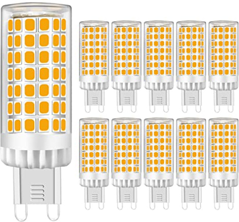 MENTA G9 LED 9W Light Bulbs, Warm White 3000K, Equivalent 75W Halogen, 750lm, Energy Saver, Not Dimmable, Φ18*64mm, AC 220-240V, 10 Pack