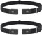 WERFORU 2 Pieces No Buckle Belt Men No Show Elasticated Belts Adjustable Buckless Stretch Belts for Jeans Pants Black/Black