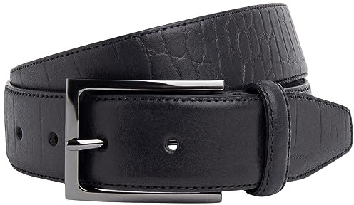 Hackett London Herren Krokodilprägung Gürtel, Schwarz (Black), 36