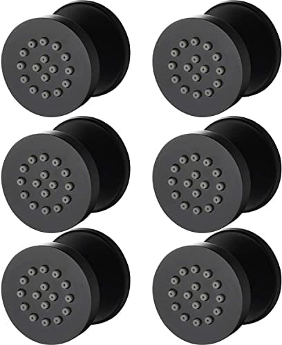 YRUIIA Seitenbrausen Dusche Schwarz Massagedüse 2 Zoll Runde Messing Seitenbrause Brause Einstellbar Seitenbrause Dusche Wandbrause Wanddüse Regenbrause Shower Dusche Jet,6 Packs
