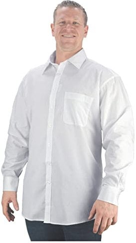 Big Mens White Mort Extra Tall Extreme Length Line Long Sleeve Shirt for Sizes 2XL 3XL 4XL 5XL 6XL, Size : 6XL