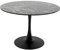 Kare Design Tisch Schickeria, Schwarz, 4-6 Personen, D110cm, Marmor-Optik, Holztisch, Rund, Pflegeleicht, Robust, Esszimmertisch, Stabil, 40kg max. Belastbarkeit, 74x110x110 cm (HxBxT)