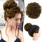 RUWISS Unordentlicher Haarteil 100% Echthaar Rose Dutt für Frauen Echthaar Scrunchies Hochsteckfrisur Haarteile Gelockt Bun Verlängerung Unordentlicher Brötchen(Dunkelbraun/Goldbronze gemischt)