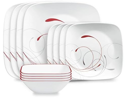 Corelle Square Splendor Geschirr-Set, 12-teilig, Service für 4