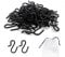 TAFACE 120 ganci a forma di S, ganci in metallo inossidabile, ganci da cucina, riutilizzabili, adatti per bagno, cucina, camera da letto (nero)