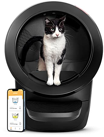 Litter-Robot 4 with Step & Fence by Whisker (Black) - Automatic, Self-Cleaning Cat Litter Box, WiFi Enabled, Works with Any Clumping Litter, Complimentary 2-Year WhiskerCare Warranty