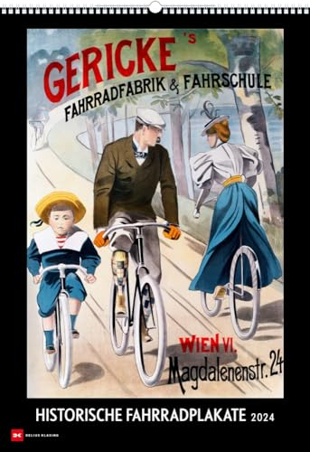 Harenberg Historische Fahrradplakate - Kalender 2024 - Delius-Klasing-Verlag - Fotokalender - Wandkalender mit historischen Fahrrad-Postern - 47 cm x 67,5 cm