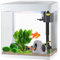 Craftsboys 15L Aquarium mit Filter und Licht, rechteckiges Aquarium mit LED-Licht, Tablett-Filtersystem, gebogene Glasfront (weiß)
