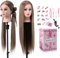 Frisierkopf Friseur Echthaar 26 Zoll Übungskopf Friseurkopf Trainingsköpfe Mit Halter + DIY Haare Set