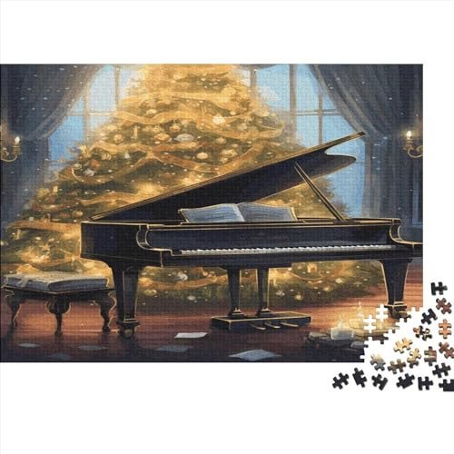 Merry Christmas 1000 Piece Adult Puzzles Jigsaw Puzzles for Adults, Christmas Piano Jigsaw Puzzle ,Puzzles 1000 Piece Game Toys for Adults Family Puzzles Gift 1000pcs (75x50cm)