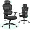 DoChair Bürostuhl ergonomischer Schreibtischstuhl 3D Kopfstütze mit Verstellbarer Armlehnen und Sitzhöhe, Dynamischer Rückenstütze, Schwarz
