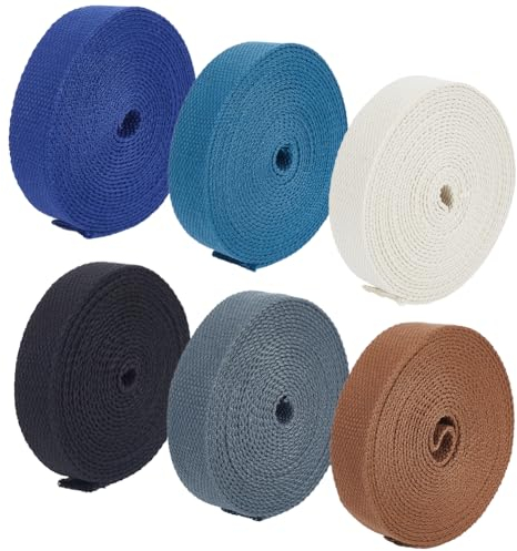 BENECREAT 30m 6 Farben Schweres Baumwollgewebe, 25mm Breiter Luxus-Taschengurt Hochdichtes Gurtband Für Stoff-Tragetaschen, Leinengurte, DIY-Zubehör