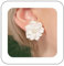 Aneneiceera Boho Acryl Blume Ohrstecker Weiß Emaille Blume Ohrringe Kleine Perle Ohrringe Französisch Kamelie Ohrringe Schmuck Für Frauen Und Mädchen