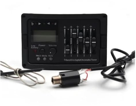 10 Pcs 5 Band Acoustic Guitar Preamp EQ Equalizer Classical Acoustic Guitar Amplifier Digital Blend Tuner Piezo Pickup (Color : Without Endpin x10)