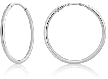 Mary & Jules Creolen aus 925 Sterling Silber, schlichte Damen Ohrringe, Durchmesser 25 mm