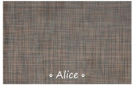 Tapis Alimentaire Personnalisé pour Gamelles d'Animaux de Compagnie - Imperméable pour Chien et Chat (Noir Marron, 30 x 45 cm)