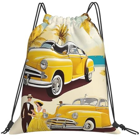 ASPOIJHN Turnbeutel für Fitness, Yoga, mit Kordelzug, 36 x 42 cm, Violett, Insel Kuba, One size