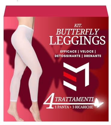 Kit Leggins Drenanti Donna 4 Trattamenti Completi - Collant Bendaggi Riduzione Cellulite Gambe e Glutei, Linfodrenaggio - Comprendono 1 Pantalone Imbibido + 3 Ricariche e Slip Monouso - Made in Italy
