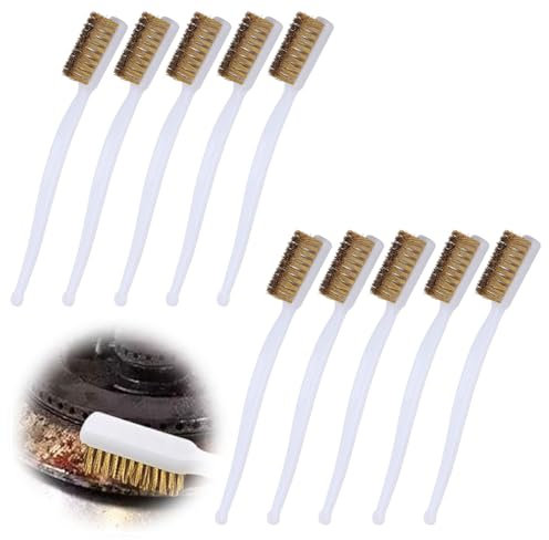 Messingbürste Klein 10 Stück,Messingbürste,Mini Drahtbürste,3D Drucker Reinigung Set Messing Bürste,Kleine Drahtbürste Messingbürste,Zum Reinigen von 3D-Druckern,Türen und Fenstern,Schmutz,Rost