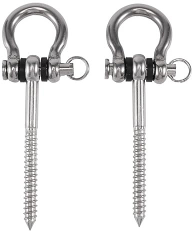 Qyrugcxs 2 Pcs 304 Stainless Steel Screw Bracket Heavy Duty 180° Swing Hangers Yoga Hammock Chair Sandbag Hardware Swing Sets