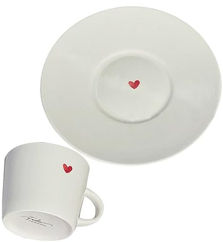KICHOUSE Ceramic Coffee Cup and Saucer Small Latte Mug for Home Office Use Fine Bone China Material