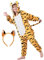 corimori Flauschiges Tiger-Kostüm für Kinder mit Haarreif | Karneval Fasching Kostüm Onesie für Mädchen, Jungen | Körpergröße 110-130cm