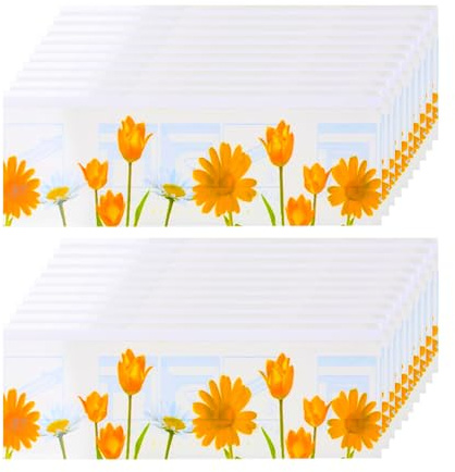 UQTUKO 30 Stück Fenster Fliegenfallen Blumendesign Fruchtfliegenfalle Klebefalle für Innenbereich Fliegenfänger Klebestreifen Obstfliegenfalle Aufkleber Fliegenköder Fliegen Klebefalle für Fenster