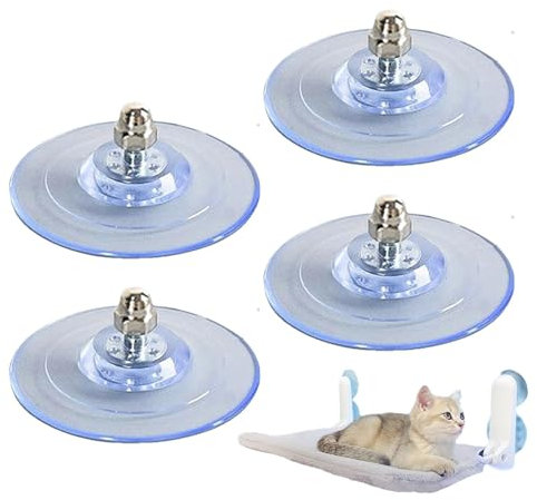 Generico - Ventose Per Amaca Per Gatti - 4 Pezzi | Perch Per Gatti | Trasparenti E Resistenti Con Viti Per Sedile