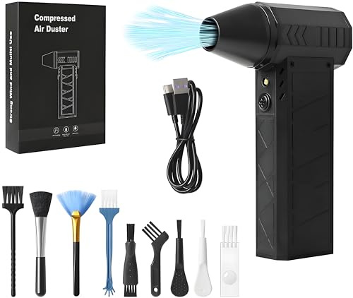 Dépoussiéreur à air comprimé électrique 150 000 tr/min super puissant Turbo Dry Violent Jet Fan Pistolet à air rechargeable sans fil pour clavier électronique PC Ventilateur de nettoyage de voiture
