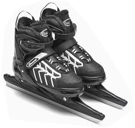 Schlittschuhe verstellbare Schlittschuhe Optimaler Halt bequemer Komfort Softboot gefüttert Komfortabel und Warm Eislaufschuhe mit Schnellschnürsystem Push-Lock-Schnalle für Sicheren Halt