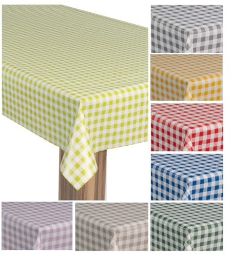 laro Wachstuch-Tischdecke, Karo Kariert Limette, 100x100 cm | Wachstischdecke, Gartentischdecke