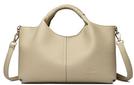 Weiches Leder Damen Handtasche Tote Bag Mode Luxus Frauen Schultertasche Trendy Weiblich Pendeln Crossbody Taschen Geldbörse, aprikose, Einheitsgröße