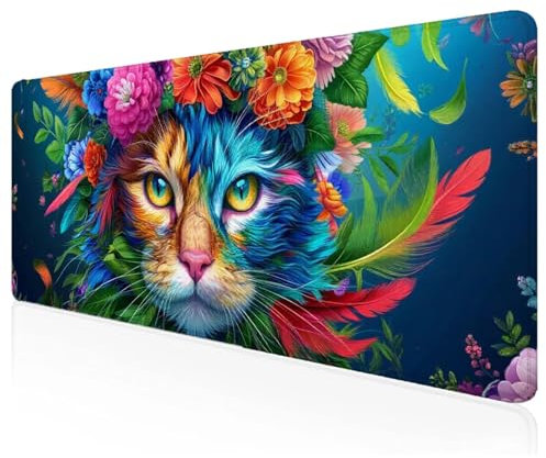 Large Mouse Mat 900x600x3mm,Gaming Mouse Pad Color,Cat Desk Mat,Extended Mousepad with Non-Slip Rubber Base,Washable Desk Pad,Waterproof Durable Mousemat for Gaming,Office,Home Z-94