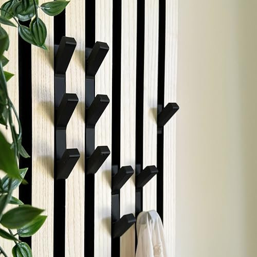Click-System Garderobenhaken [PRIMO] für Akustikpaneele - ohne Bohren - Haken - Garderobe - 3D Druck - Design - Kleiderhaken - Flur (Doppel haken, 3)