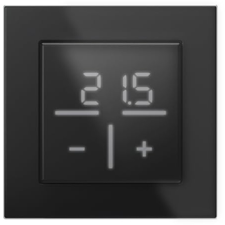 Homematic IP Glas-Wandthermostat mit 1-Fach Glasrahmen, schwarz, Smart Home, misst Temperatur + Luftfeuchtigkeit, digitales Thermostat Heizkörper/Fußbodenheizung mit App, Alexa, Google Assistant