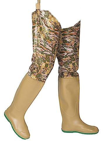 YKMYXZ， Stivali da pesca, stivali da pesca con suola Oxford antiscivolo e resistenti all'usura, modello Hip Waders, modello Khaki Camouflage(5.5)