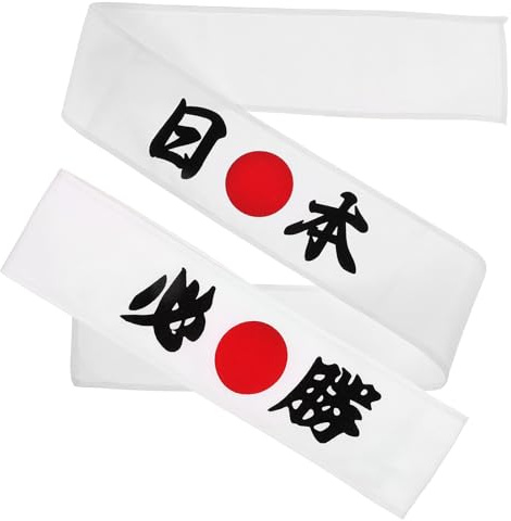 MOLUCKFU Japanisches Samurai Stirnband aus Weichem Stoff Breites Koch und Sport Stirnband für Herren und Damen Authentisches Haarband für Karatetraining Cosplay Partys